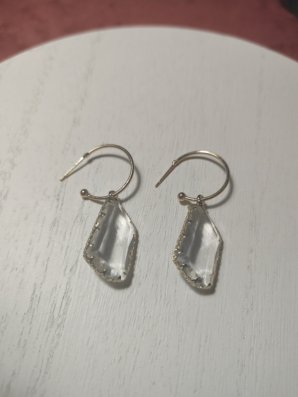 Clear Crystal Dangle Hoop Earring